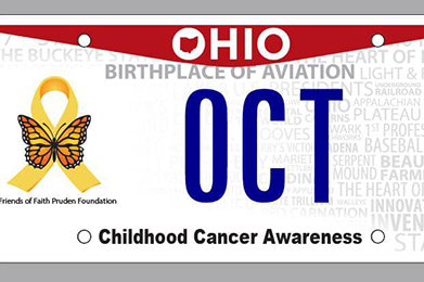 Ohio Childhood Cancer Awareness License Plate